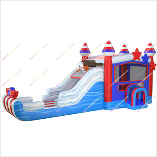 Soaring Eagle Inflatable Slide Bounce House Castle Combo Action Air Jumping Castle With Slide