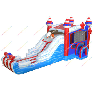 Soaring Eagle Inflatable Slide Bounce House Castle Combo Action Air Jumping Castle With Slide