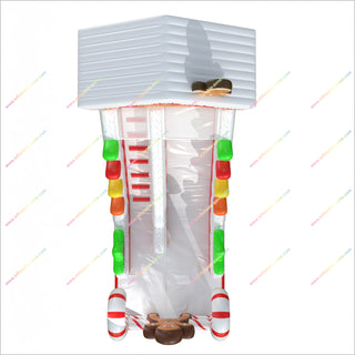 Best Christmas Decorations Inflatable Slide Business Gingerbread And Candy Canes Inflatable Blow Up Slide For Backyard