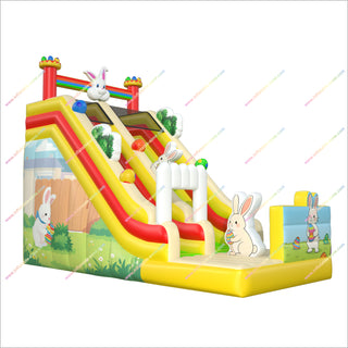 Rabbit Theme Party Inflatable Slide For Garden Soft Play Equipment Wholesale Blow Up Outdoor Slide