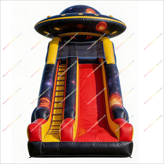 UFO Spaceship Inflatable Slide Purchase Large Commercial Bounce House Jumper With Slide For Sale
