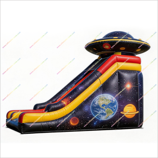 UFO Spaceship Inflatable Slide Purchase Large Commercial Bounce House Jumper With Slide For Sale