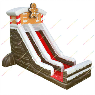 Gingerbread Man House Inflatable Slide Sale Outdoor Christmas Party Dry Inflatable Slides For Rent