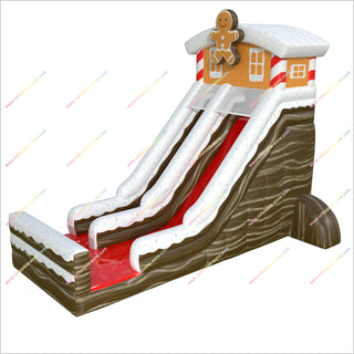 Gingerbread Man House Inflatable Slide Sale Outdoor Christmas Party Dry Inflatable Slides For Rent