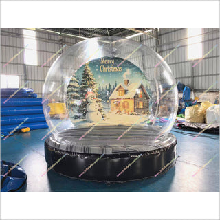 Merry Christmas Funny Inflatable Snow Globe Bounce House Best Photo Booth Blow Up Snow Globe For Outside