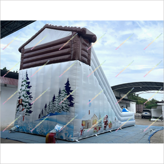 Winter-Themed Inflatable Snow Slide Party Play Centre Snowmen And Christmas Trees Giant Blow Up Slide Rental