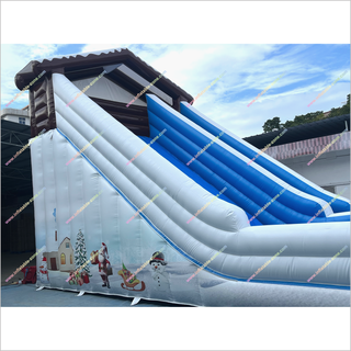 Winter-Themed Inflatable Snow Slide Party Play Centre Snowmen And Christmas Trees Giant Blow Up Slide Rental