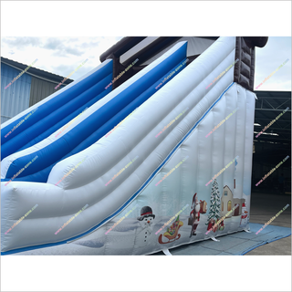 Winter-Themed Inflatable Snow Slide Party Play Centre Snowmen And Christmas Trees Giant Blow Up Slide Rental