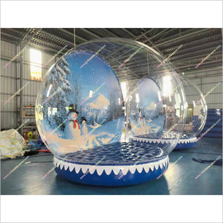 Snowman Snow Globe Inflatable Bubble Dome Hire Christmas Blow Up Snow Globes For Advertising