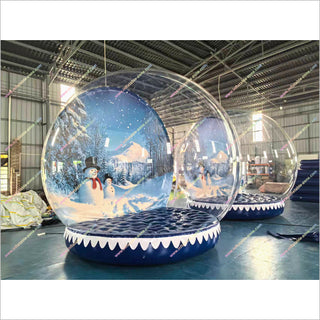 Snowman Snow Globe Inflatable Bubble Dome Hire Christmas Blow Up Snow Globes For Advertising