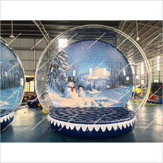Snowman Snow Globe Inflatable Bubble Dome Hire Christmas Blow Up Snow Globes For Advertising
