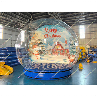 Xmas Inflatable Snow Globe Photo Booth Advertising Human Sized Snow Globe Sport Bubble Tent