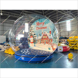 Xmas Inflatable Snow Globe Photo Booth Advertising Human Sized Snow Globe Sport Bubble Tent