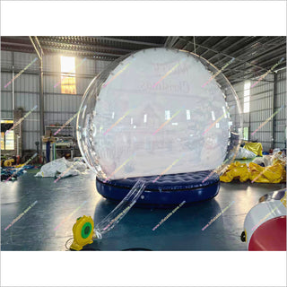 Xmas Inflatable Snow Globe Photo Booth Advertising Human Sized Snow Globe Sport Bubble Tent