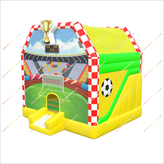 Inflatable Soccer Bounce House Vibrant Arena Football Shootout Inflatable Bouncy Castle For Rent Near Me