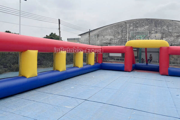 Fun Inflatable Soccer Field Pitch Big Outdoor Sport Game Inflatable Football Soap Court For Playground