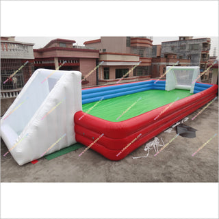 Inflatable Soccer Pitch Blow Up Football Field Outdoor Group Games Inflatable Water Soccer Field For Rent
