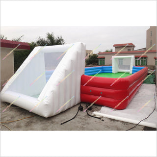 Inflatable Soccer Pitch Blow Up Football Field Outdoor Group Games Inflatable Water Soccer Field For Rent