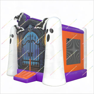 Halloween Inflatable Ghost Blow Up Haunted Castle Inflatable Jumper For Party Spooky Bounce House Rental