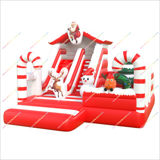 Inflatable Structure Bounce House Slide Combo Christmas Party Themes Inflatable Jumping Castle With Slide