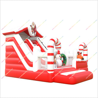Inflatable Structure Bounce House Slide Combo Christmas Party Themes Inflatable Jumping Castle With Slide