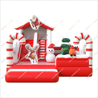 Inflatable Structure Bounce House Slide Combo Christmas Party Themes Inflatable Jumping Castle With Slide