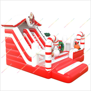Inflatable Structure Bounce House Slide Combo Christmas Party Themes Inflatable Jumping Castle With Slide