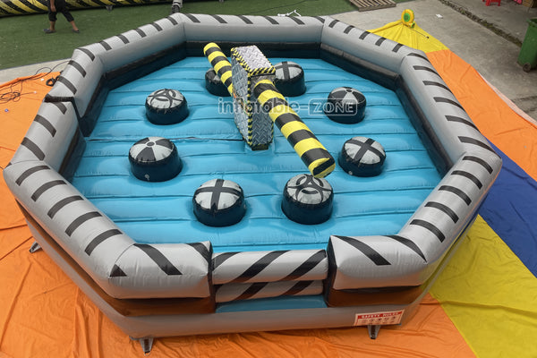 Outdoor Adult Kids Inflatable Sweeper Eliminator Wipeout Toxic Meltdown Machine Inflatable Game
