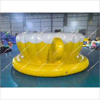 Yellow And White Inflatable Teacup Pool Real Water Play Area Near Me Teacup Inflatable Pool For Adults