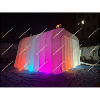 Illuminated Inflatable Tent Event With Colorful Led Lights Childrens Tunnel Tent Inflatable Nightclub For Hire