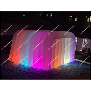 Illuminated Inflatable Tent Event With Colorful Led Lights Childrens Tunnel Tent Inflatable Nightclub For Hire