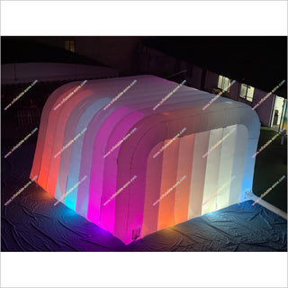 Illuminated Inflatable Tent Event With Colorful Led Lights Childrens Tunnel Tent Inflatable Nightclub For Hire