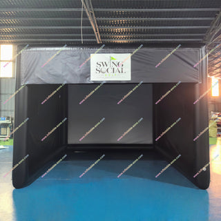 Best Value Golf Simulator Inflatable Booth Enclosure Indoor Golf Impact Screen Inflatable Tent For Golf Simulator