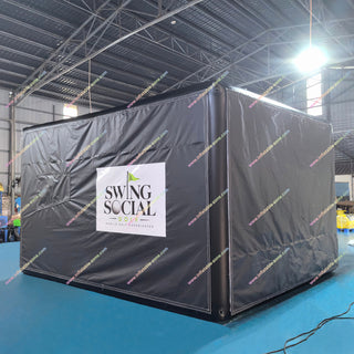Best Value Golf Simulator Inflatable Booth Enclosure Indoor Golf Impact Screen Inflatable Tent For Golf Simulator