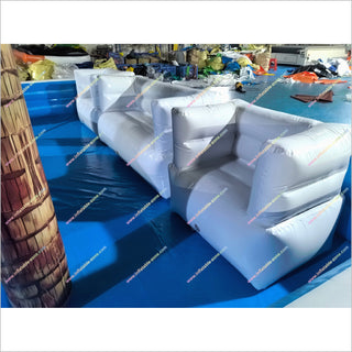 Yard Party Inflatable Tiki Bar Pool Lounge Seating And Palm Trees Swimming Pool Tiki Bar