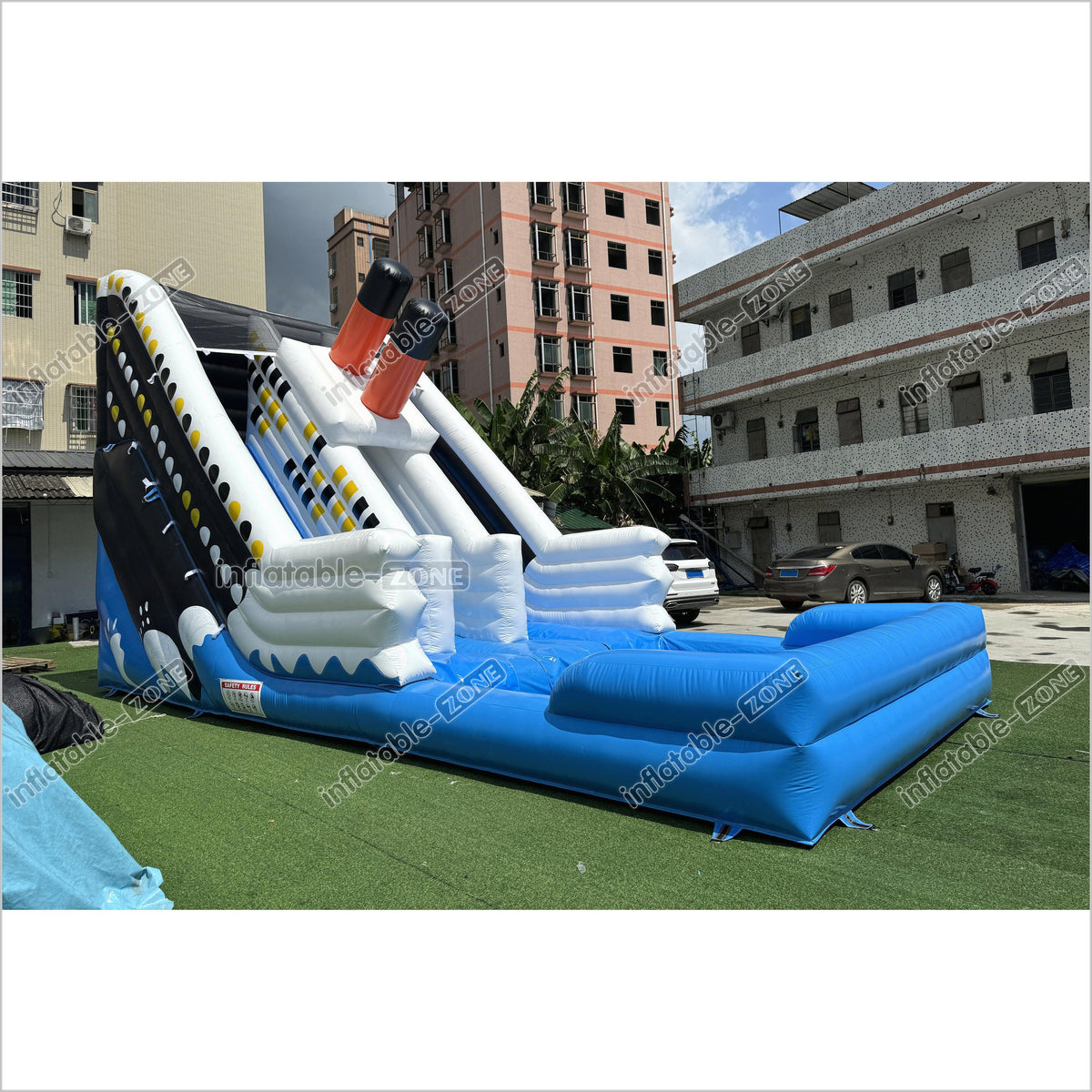 Inflatable Titanic Waterslide Splash Dual Lane Center Climb Best Backy