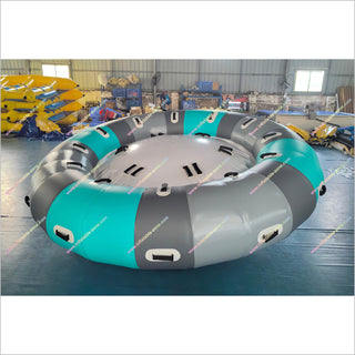 Flying Spinning Inflatable Towable Tube Blow Up UFO Spinning Top Water Rotating Inflatable Floating Boat