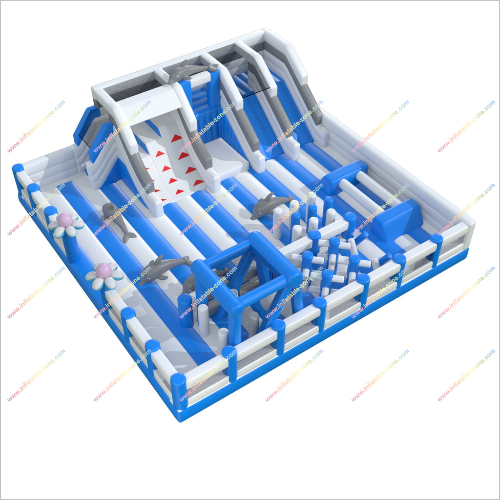 Large Commercial Inflatable Water Park Obstacle Course Inflatable Boun