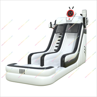 Robot-Themed Water Slide And Splash Pool Fun Party Ideas Outdoor Inflatable Water Slide For Adults