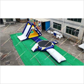 Commercial Water Trampoline Inflatable Water Slide Combo Inflatable Floating Water Park For Sale