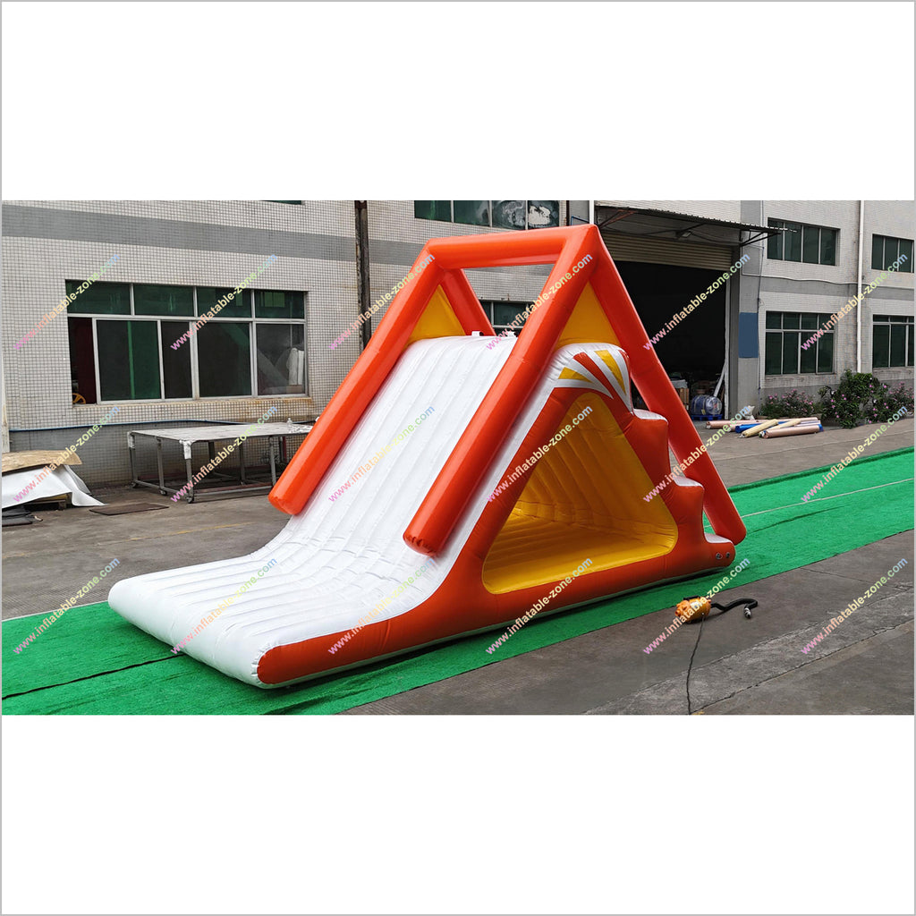 Inflatable Water Slide Floating Game Climbing Mountain Triangle Slides