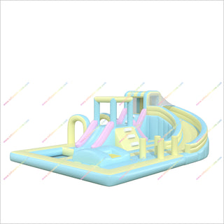 Inflatable Water Slide Park Bounce House Obstacle Course Activity Pool Inflatable Pastel Bouncy Castle Hire