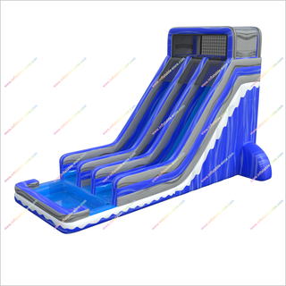 Large Party Games Inflatable Tall Water Slide Double Lane Inflatable Water Slide Pool For Adults