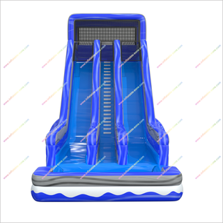 Large Party Games Inflatable Tall Water Slide Double Lane Inflatable Water Slide Pool For Adults