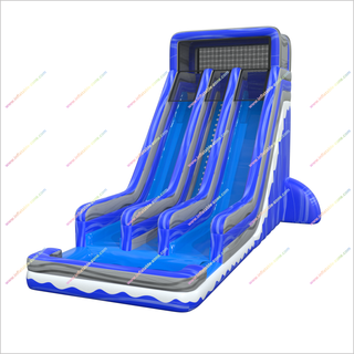 Large Party Games Inflatable Tall Water Slide Double Lane Inflatable Water Slide Pool For Adults