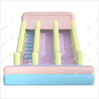 Giant Inflatable Playground Double Water Slide Rental Pastel Fun Inflatable Water Slide With Pool For Adults