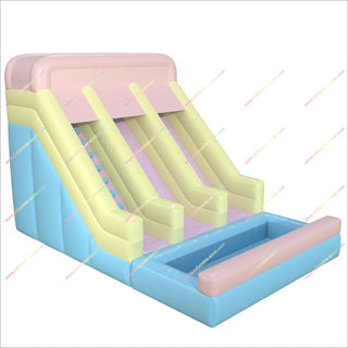 Giant Inflatable Playground Double Water Slide Rental Pastel Fun Inflatable Water Slide With Pool For Adults