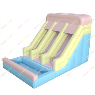 Giant Inflatable Playground Double Water Slide Rental Pastel Fun Inflatable Water Slide With Pool For Adults