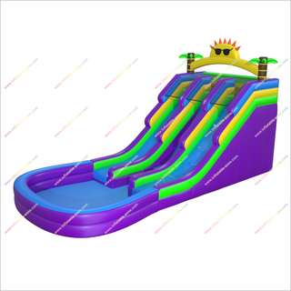 Sunflower-Themed Inflatable Water Slide With Two Slides Massive Inflatable Pool Bounce Houses Water Slides For Sale
