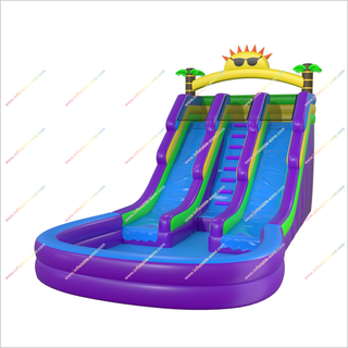 Sunflower-Themed Inflatable Water Slide With Two Slides Massive Inflatable Pool Bounce Houses Water Slides For Sale